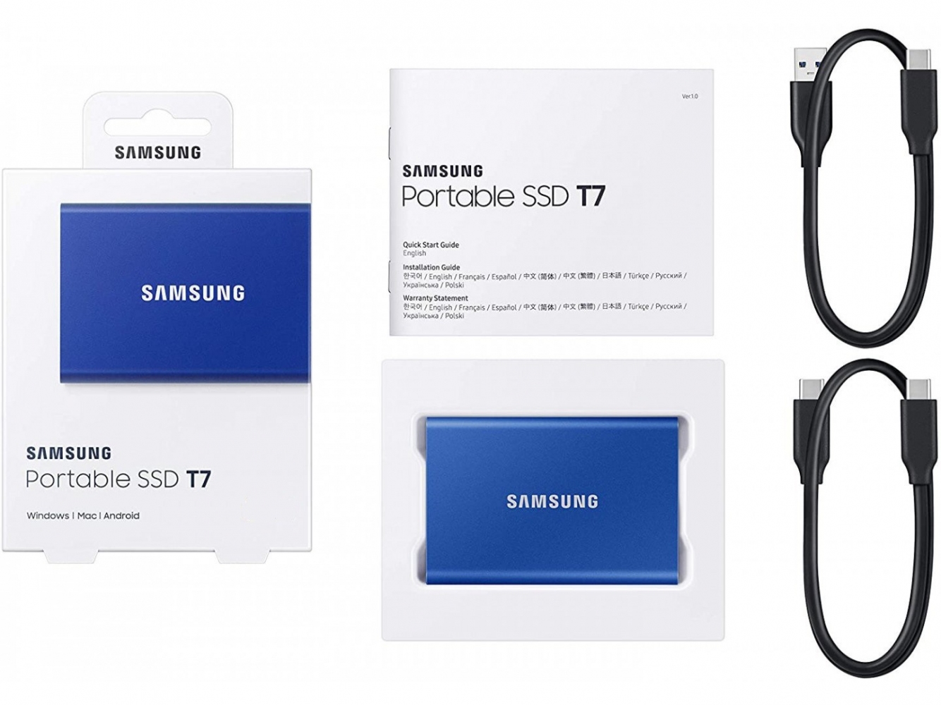 Жорсткий диск Samsung Portable SSD T7 500GB USB 3.2 Type-C (MU-PC500H/WW) External Blue 3 - Фото 3