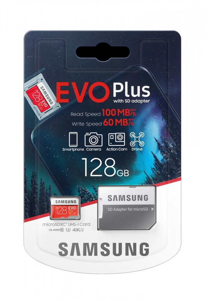Карта пам'яті Samsung EVO Plus microSDXC 128GB UHS-I Class 10 + SD адаптер (MB-MC128HA/RU) 3 - Фото 3