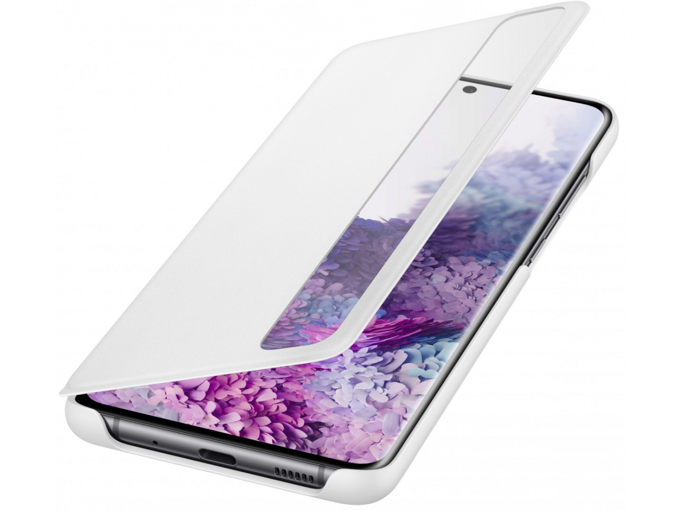 Чохол-книжка Samsung Clear View Cover для Samsung Galaxy S20 Plus (EF-ZG985CWEGRU) White 0 - Фото 1