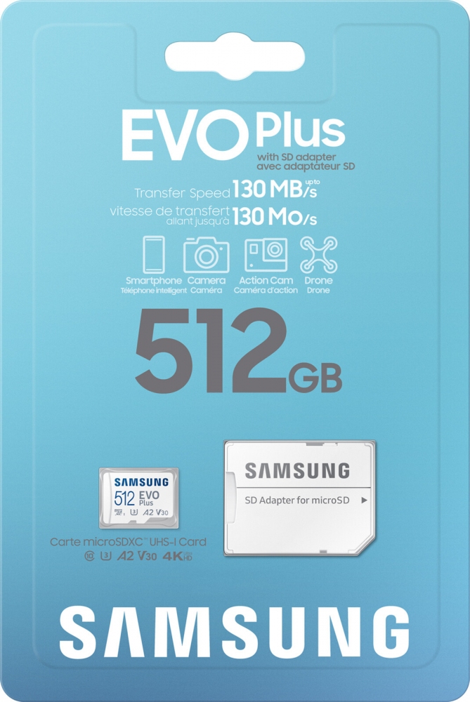 Карта памяти Samsung EVO Plus microSDXC 512GB UHS-I Class 10 + SD-адаптер (MB-MC512KA/RU) 5 - Фото 5