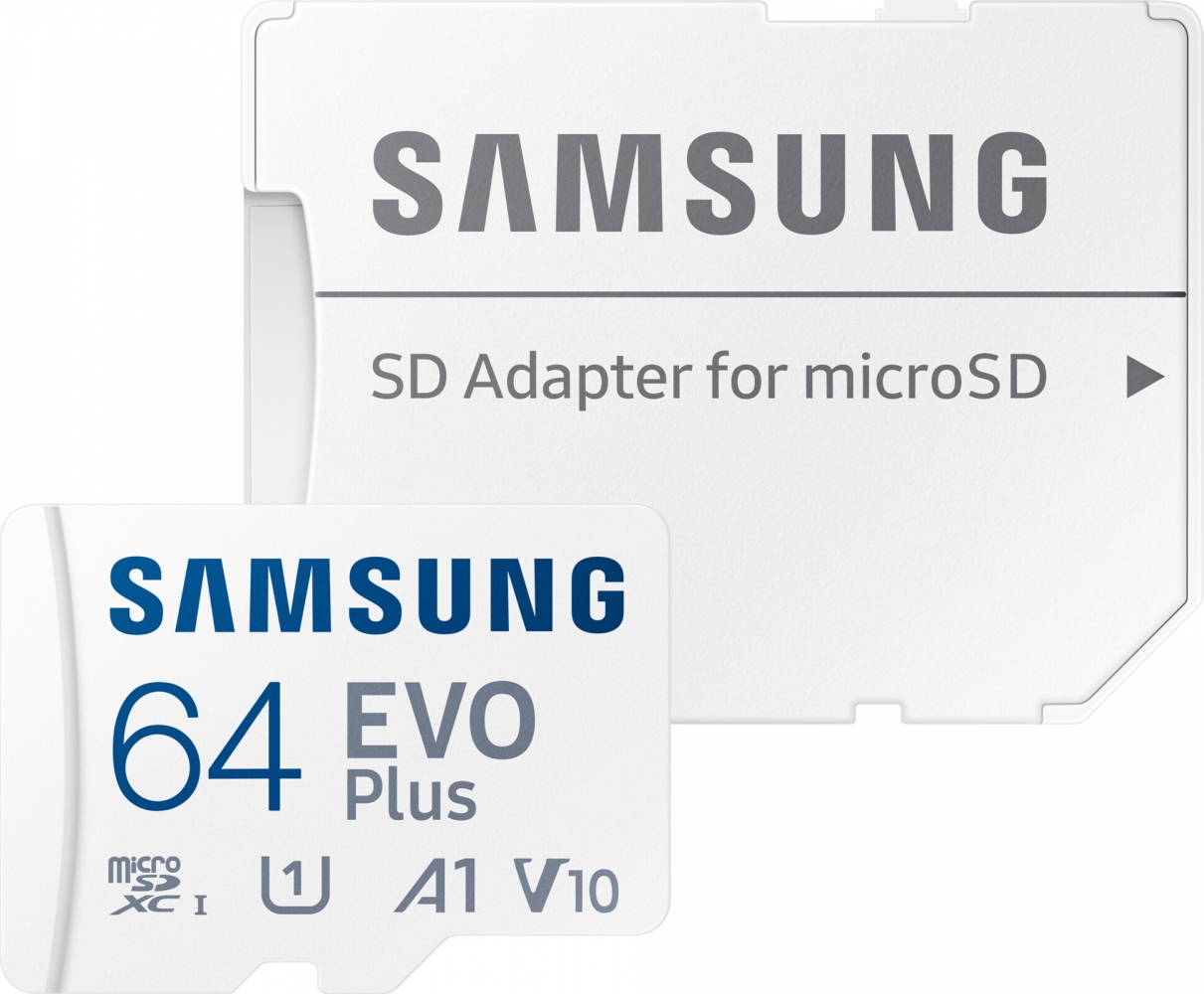 Карта памяти Samsung EVO Plus microSDXC 64 GB UHS-I Class 10 + SD-адаптер (MB-MC64KA/RU) 2 - Фото 2