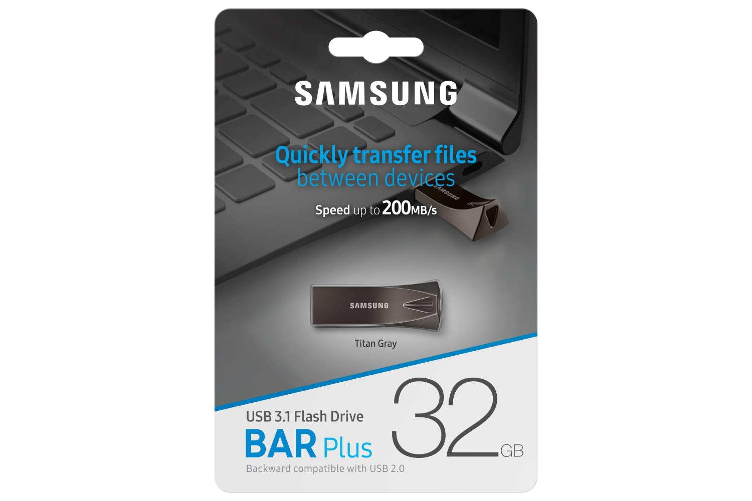 USB флеш накопичувач Samsung Bar Plus USB 3.1 32GB (MUF-32BE4/APC) Black 2 - Фото 2