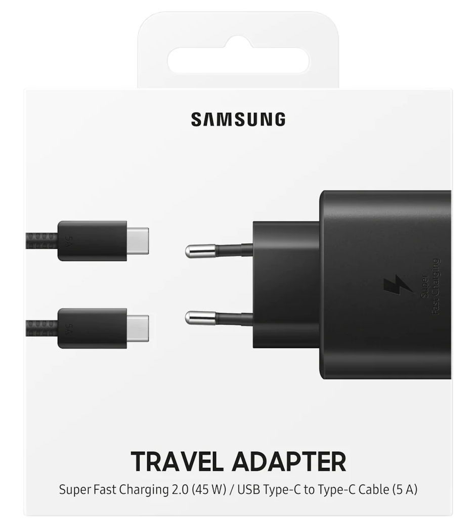 Мережевий зарядний пристрій Samsung USB-C Wall Charger with Cable USB-C 45W (EP-TA845XBEGRU) Black 0 - Фото 1
