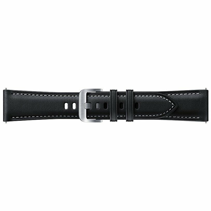 Ремінець Ridge Stitch Leather Band для Samsung Galaxy Watch 3 (41mm) ET-SLR85SBEGRU  Black 0 - Фото 1