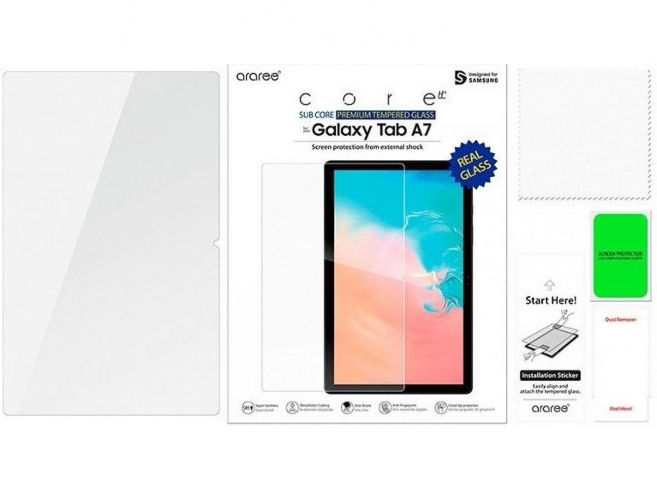 Захисне скло Samsung Araree Sub Core Tempered Glass для Samsung Galaxy Tab A7 10.4 (2020) GP-TTT505KDATW Transparent 3 - Фото 3