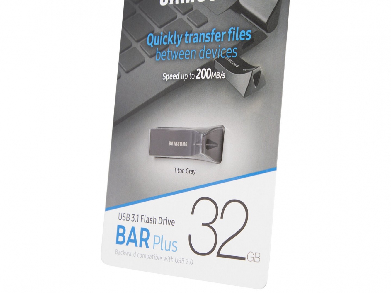 USB флеш накопичувач Samsung Bar Plus USB 3.1 32GB (MUF-32BE4/APC) Black 0 - Фото 1