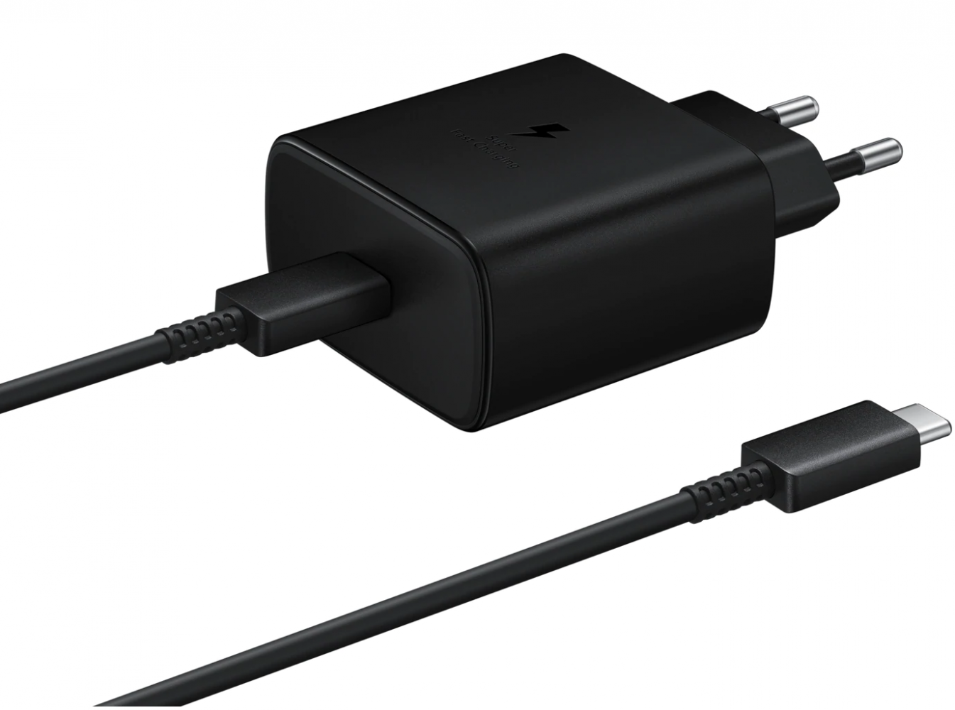 Мережевий зарядний пристрій Samsung USB-C Wall Charger with Cable USB-C 45W (EP-TA845XBEGRU) Black