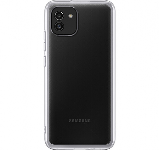 Чехол Samsung Soft Clear Cover для Samsung Galaxy A03 (EF-QA035TTEGRU) Transparent  - фото Чехол Samsung Soft Clear Cover для Samsung Galaxy A03 (EF-QA035TTEGRU) Transparent  - фото - Samsung Experience Store — брендовый интернет-магазин