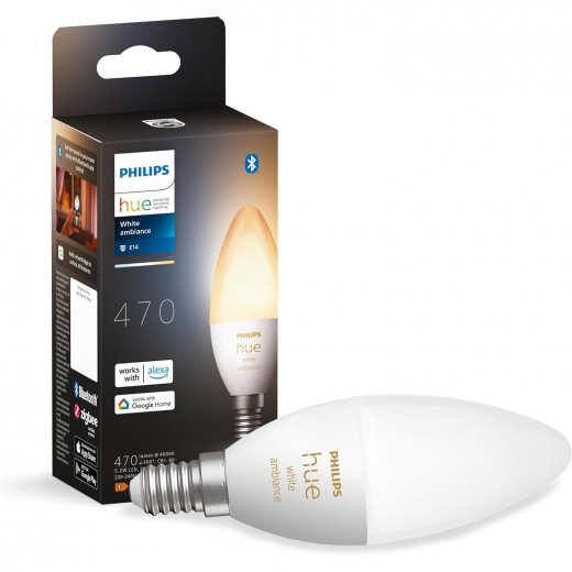 Розумна лампа Philips Hue White Ambiance E14 4W 2200-6500K (929002294403) - фото - Samsung Experience Store — брендовий інтернет-магазин
