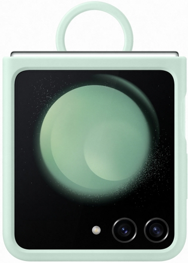 Накладка Silicone Cover with Ring для Samsung Galaxy Flip 5 (EF-PF731TMEGUA) Olive Green - фото - Samsung Experience Store — брендовий інтернет-магазин