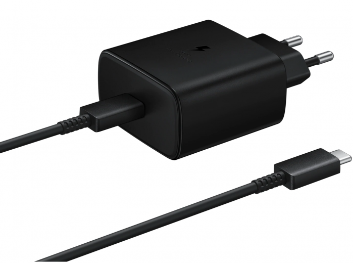 Мережевий зарядний пристрій Samsung USB-C Wall Charger with Cable USB-C 45W (EP-TA845XBEGRU) Black - фото - Samsung Experience Store — брендовий інтернет-магазин