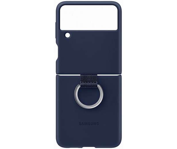 Панель Silicone Cover with Ring для Samsung Galaxy Flip3 (EF-PF711TNEGRU) Navy - фото - Samsung Experience Store — брендовый интернет-магазин