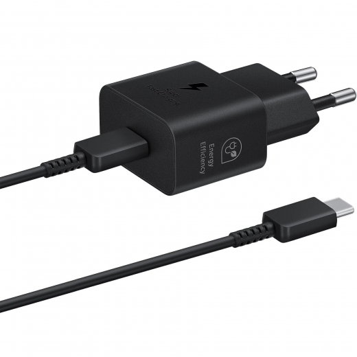 Сетевое зарядное устройство Samsung 25W Type-C Cable (EP-T2510XBEGEU) Black - фото Сетевое зарядное устройство Samsung 25W Type-C Cable (EP-T2510XBEGEU) Black - фото - Samsung Experience Store — брендовый интернет-магазин