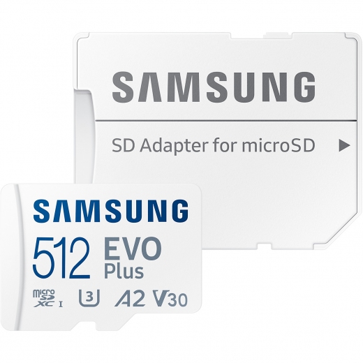 Карта памяти Samsung Evo Plus microSDXC 512GB UHS-I U3 V30 + SD-адаптер (MB-MC512SA/EU) - фото - Samsung Experience Store — брендовый интернет-магазин
