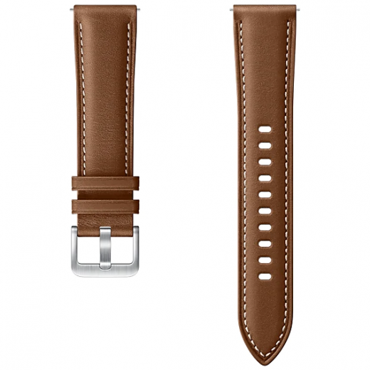 Ремешок Ridge Stitch Leather Band для Samsung Galaxy Watch 3 (45mm) ET-SLR84LAEGRU Brown - фото - Samsung Experience Store — брендовый интернет-магазин