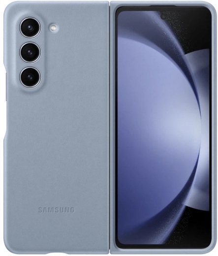 Панель Leather Cover для Samsung Galaxy Fold 5 (EF-VF946PLEGUA) Blue - фото - Samsung Experience Store — брендовий інтернет-магазин