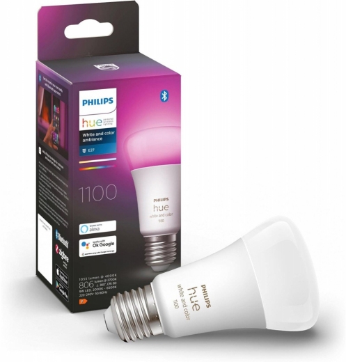 Умная лампа Philips Hue E27, 11W(60Вт), 2000K-6500K, RGB, ZigBee, Bluetooth, димируемая (929002468801) - фото - Samsung Experience Store — брендовый интернет-магазин