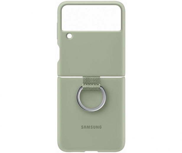 Панель Silicone Cover with Ring для Samsung Galaxy Flip3 (EF-PF711TMEGRU) Olive Green - фото - Samsung Experience Store — брендовый интернет-магазин