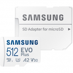 Карта памяти Samsung Evo Plus microSDXC 512GB UHS-I U3 V30 + SD-адаптер (MB-MC512SA/EU)