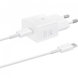 Сетевое зарядное устройство Samsung 25W Type-C Cable (EP-T2510XWEGEU) White Сетевое зарядное устройство Samsung 25W Type-C Cable (EP-T2510XWEGEU) White