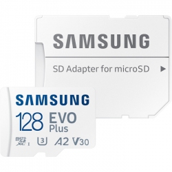 Карта памяти Samsung Evo Plus microSDXC 128GB UHS-I U3 V30 + SD-адаптер (MB-MC128SA/EU)